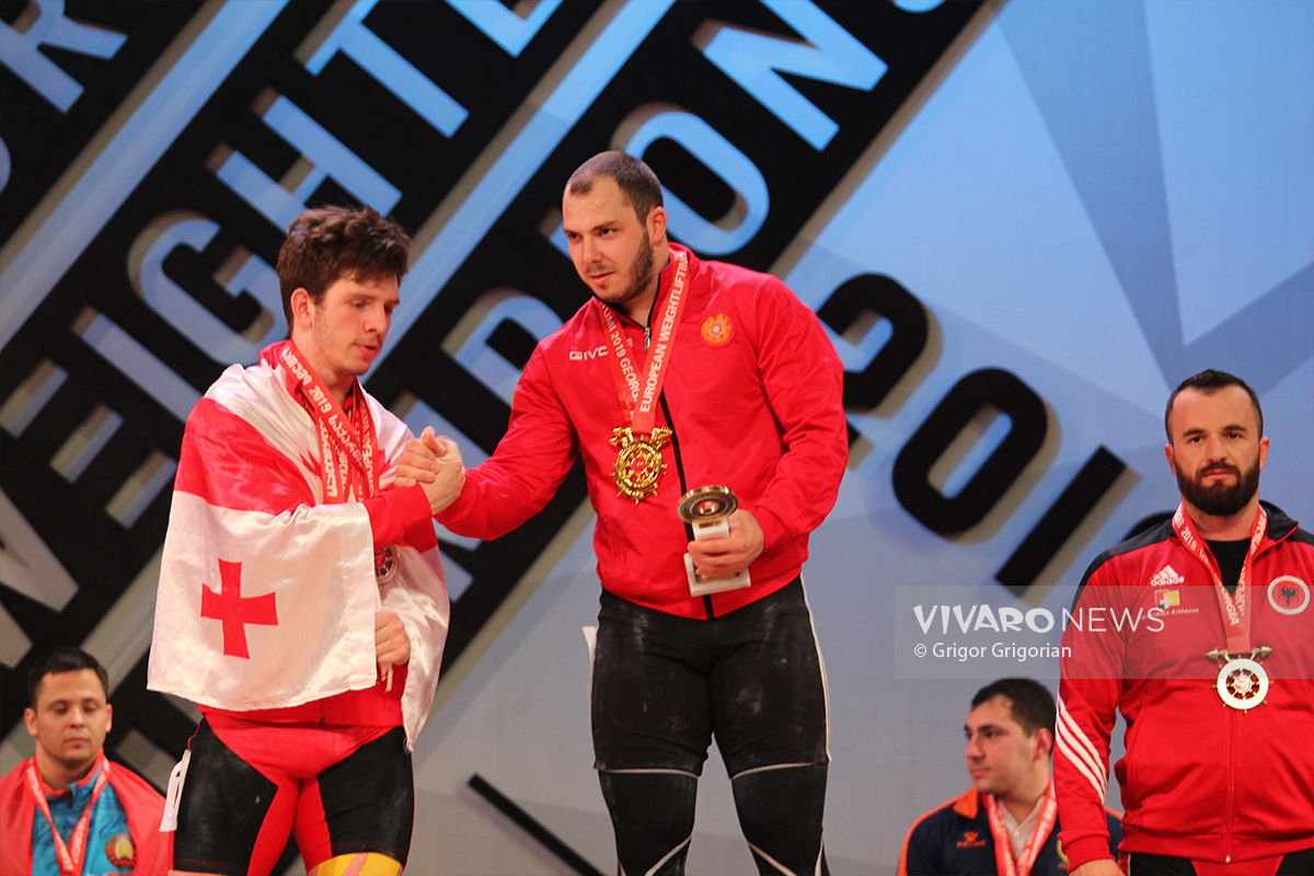 Weightlifting European Championship Batumi Hakob Mkrtchyan Davit Hovhannisyan Award ceremony 2 - Հայկական երեկոն Բաթումիում՝ մեդալների ողջ փայլով. VNews.am-ի ֆոտոշարքը