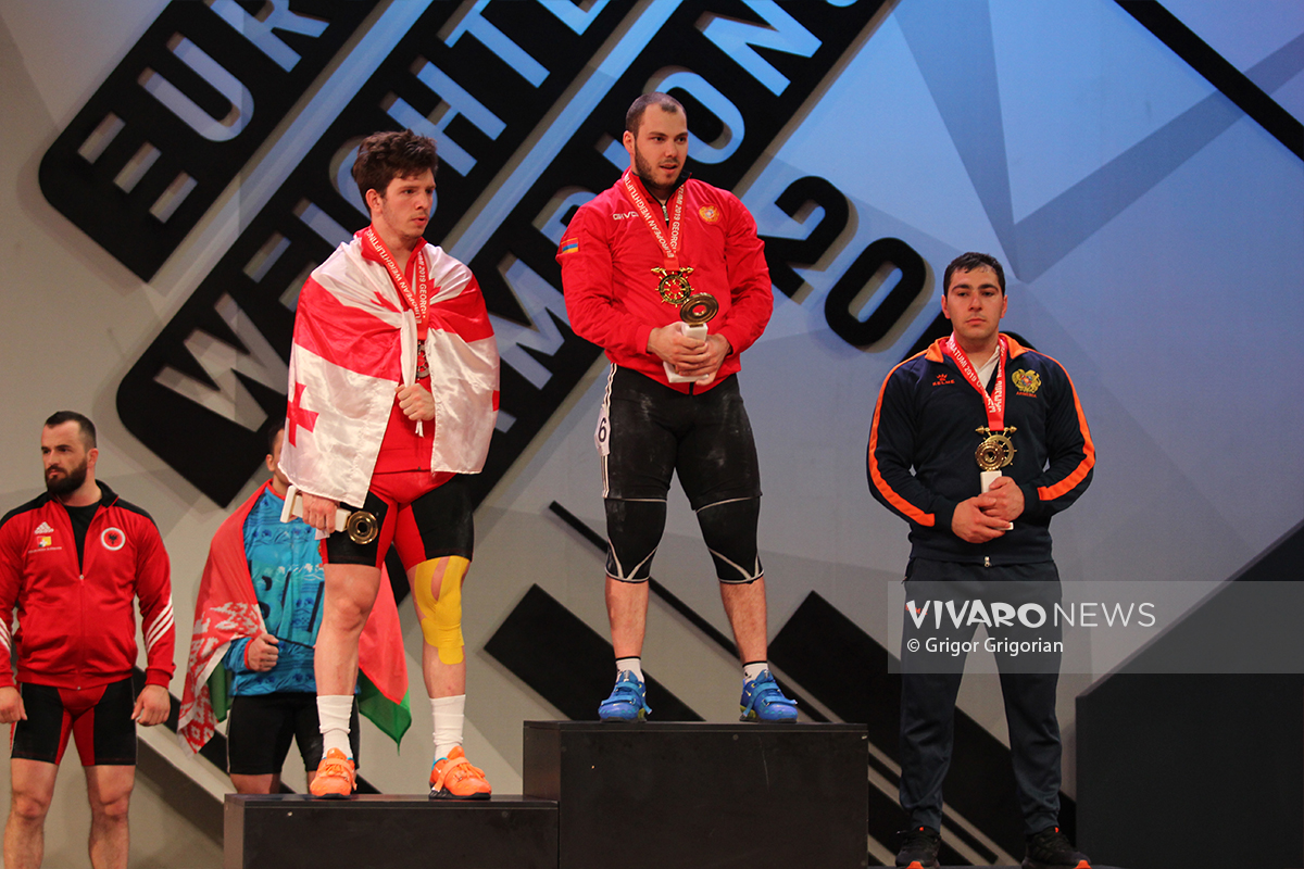 Weightlifting European Championship Batumi Hakob Mkrtchyan Davit Hovhannisyan Award ceremony 5 - Հայկական երեկոն Բաթումիում՝ մեդալների ողջ փայլով. VNews.am-ի ֆոտոշարքը