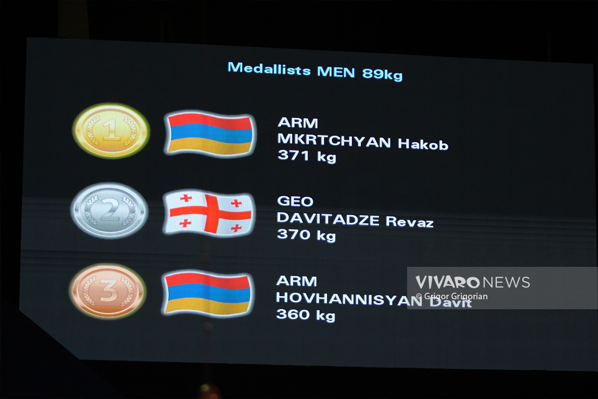 Weightlifting European Championship Batumi Hakob Mkrtchyan Davit Hovhannisyan Award ceremony 6 - Հայկական երեկոն Բաթումիում՝ մեդալների ողջ փայլով. VNews.am-ի ֆոտոշարքը