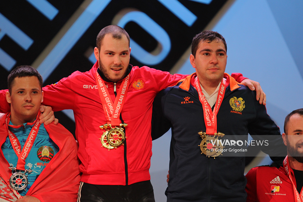 Weightlifting European Championship Batumi Hakob Mkrtchyan Davit Hovhannisyan Award ceremony 7 - Հայկական երեկոն Բաթումիում՝ մեդալների ողջ փայլով. VNews.am-ի ֆոտոշարքը