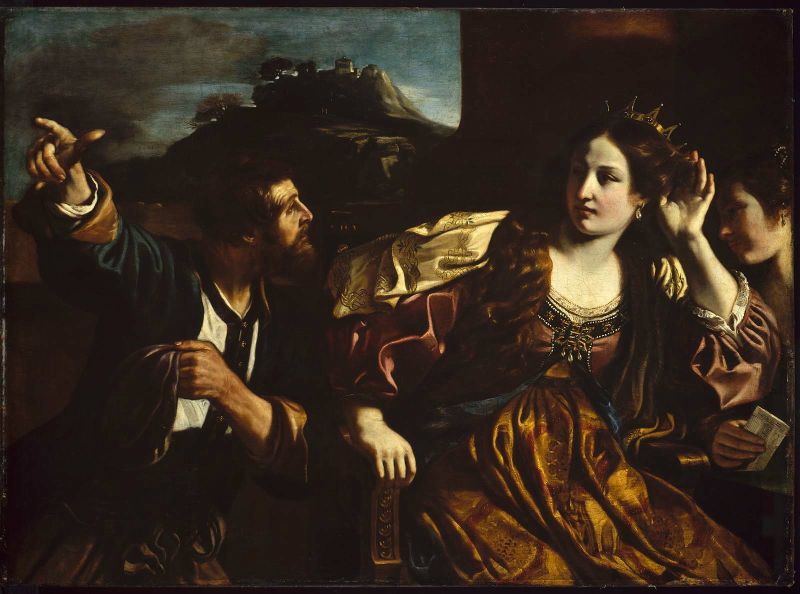 Giovanni Francesco Barbieri Semiramis Receiving Word of the Revolt of Babylon 1624 - Վարդգես Սուրենյանցի հայտնի թագուհիները